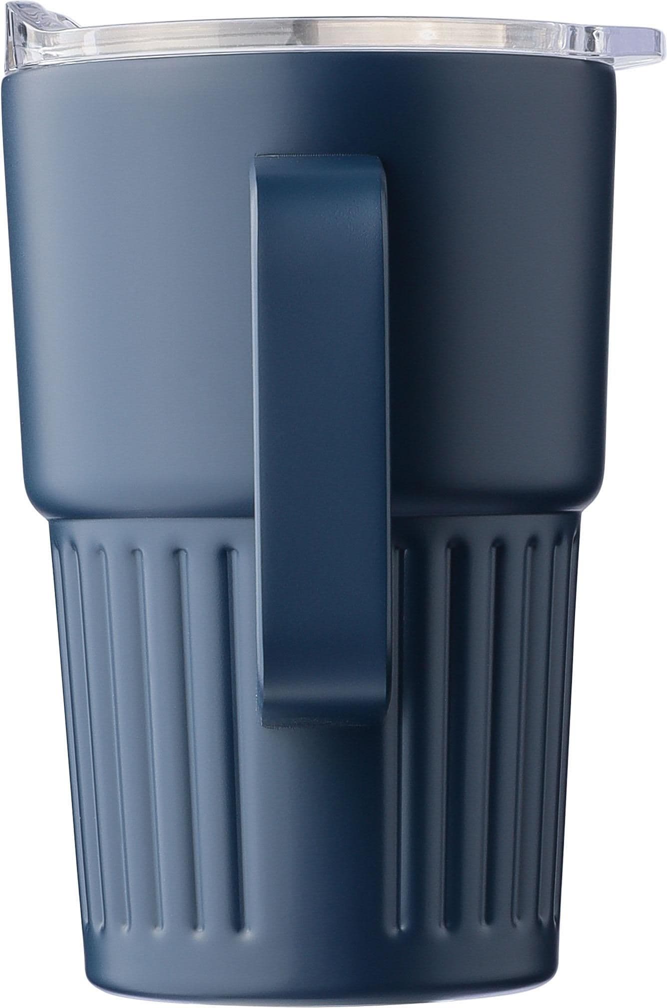 Recycelter Edelstahl-Reisebecher mit doppelter Wand (450 ml) von Calo