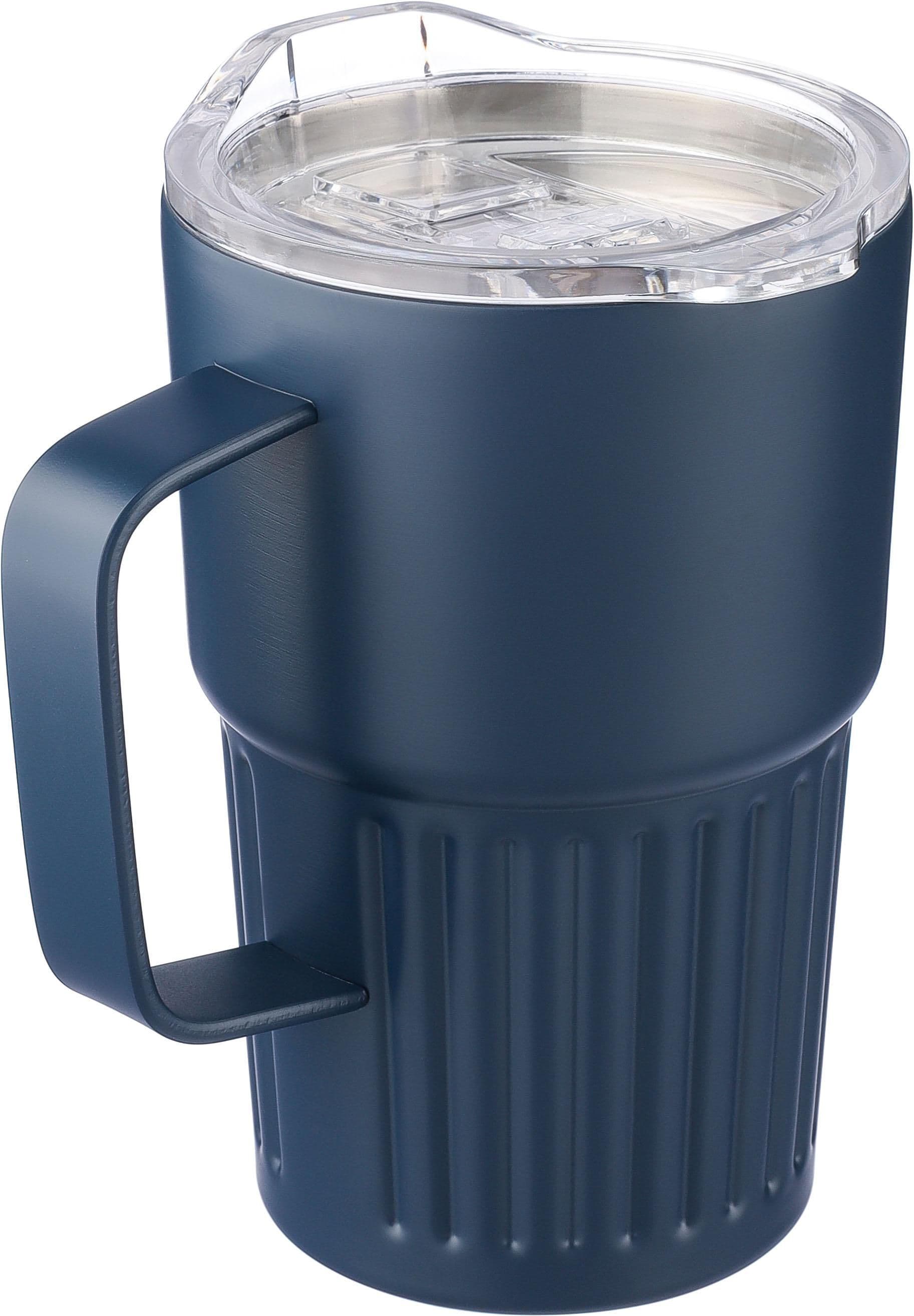 Recycelter Edelstahl-Reisebecher mit doppelter Wand (450 ml) von Calo