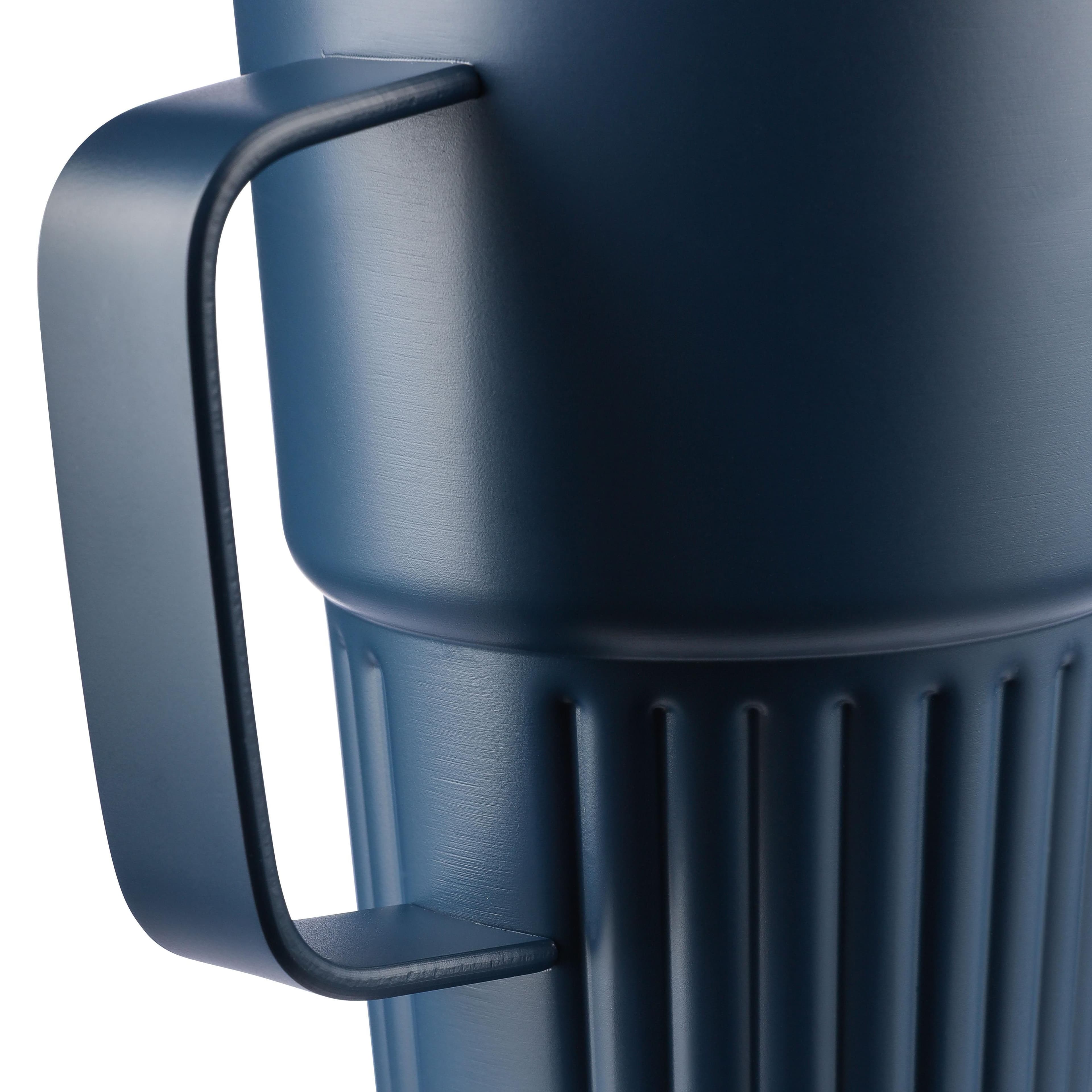Recycelter Edelstahl-Reisebecher mit doppelter Wand (450 ml) von Calo