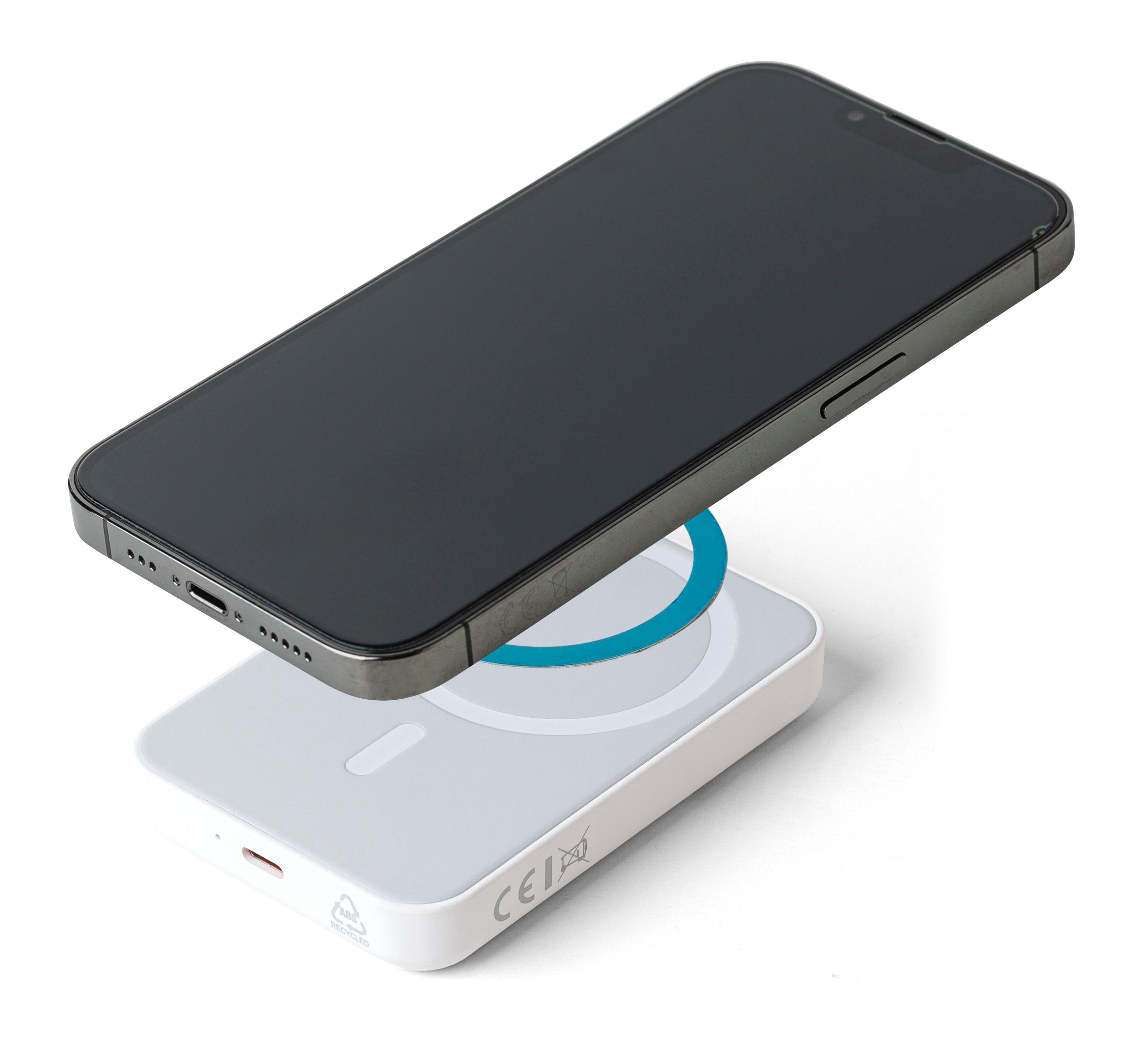 Recycelte ABS-Powerbank mit kabellosem Ladegerät Miren