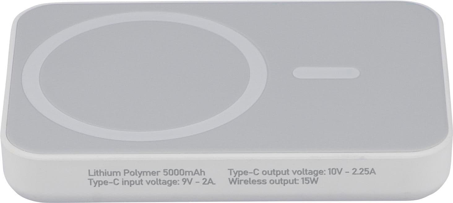 Recycelte ABS-Powerbank mit kabellosem Ladegerät Miren