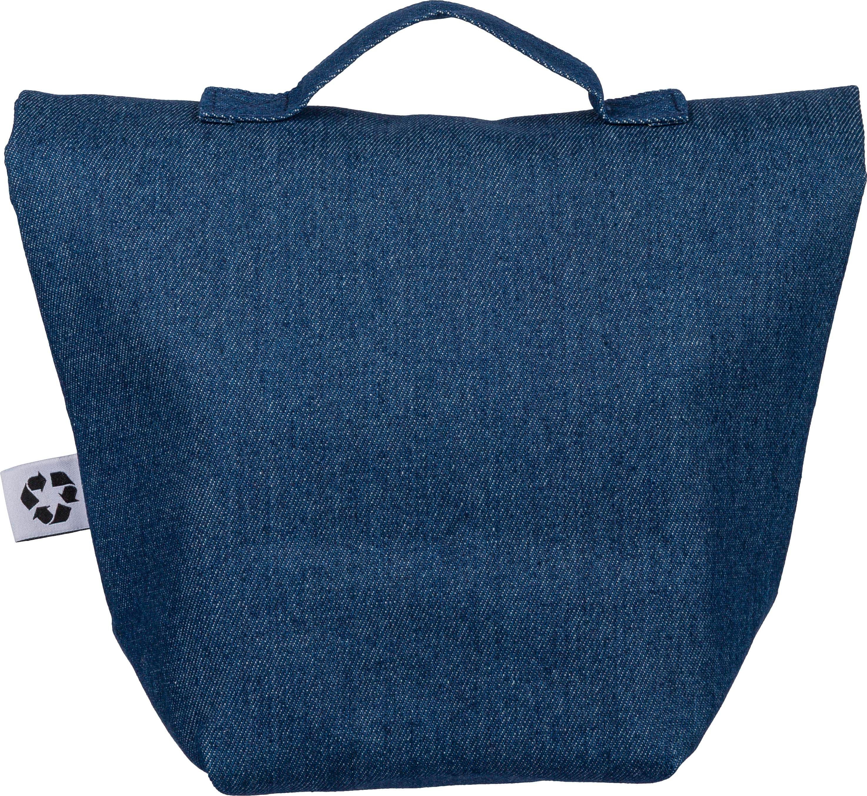 Recycelte Denim-Kühltasche mit Rollverschluss Mira