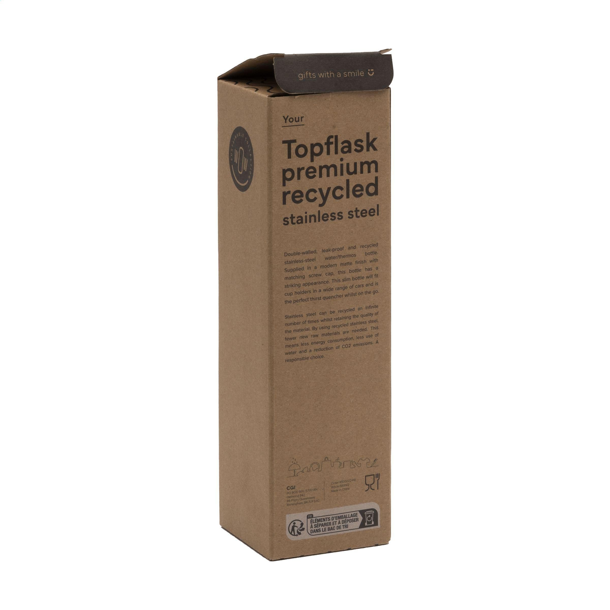 Topflask Premium RCS Recycled Steel 500 ml Trinkflasche