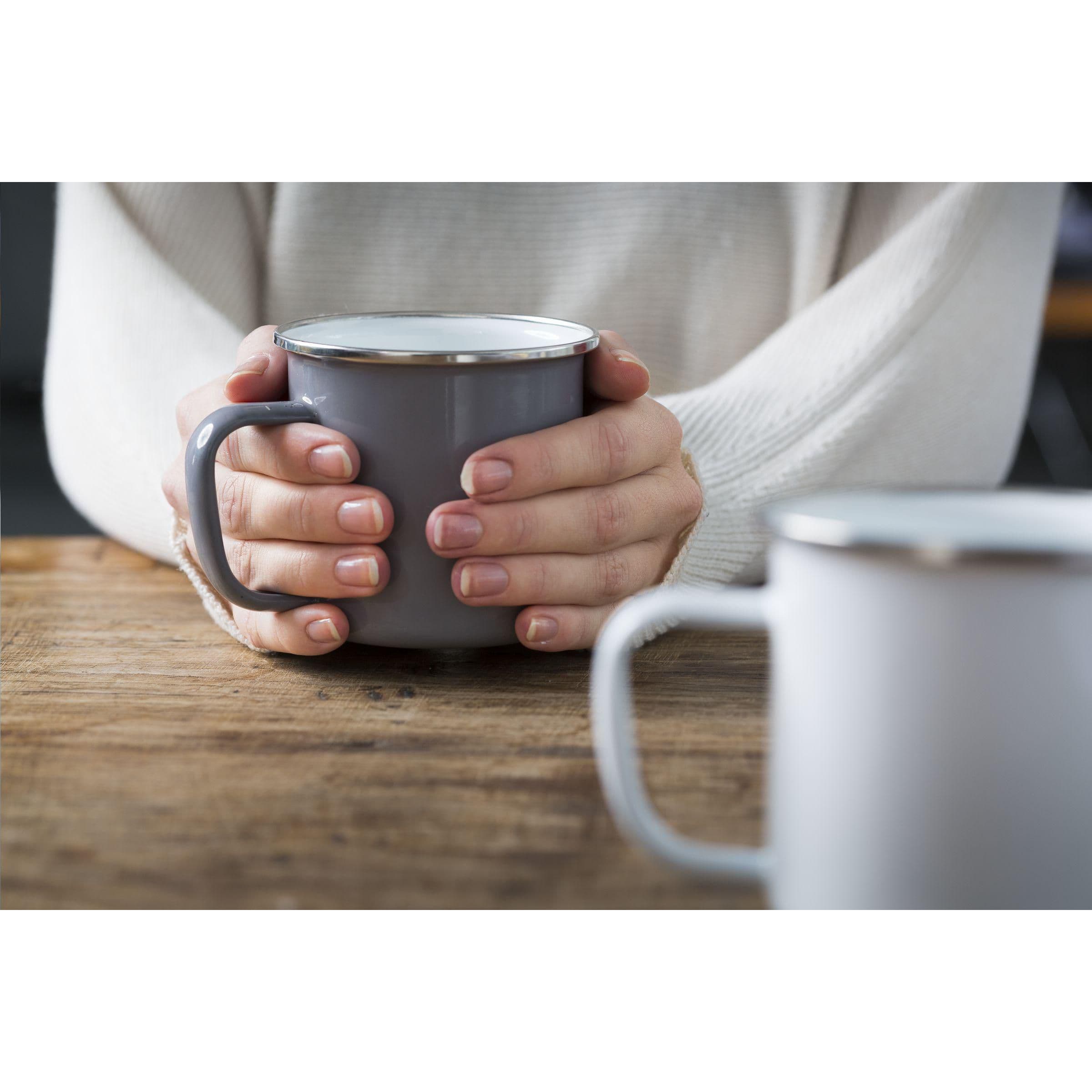 Retro Silver Emaille Tasse 350 ml