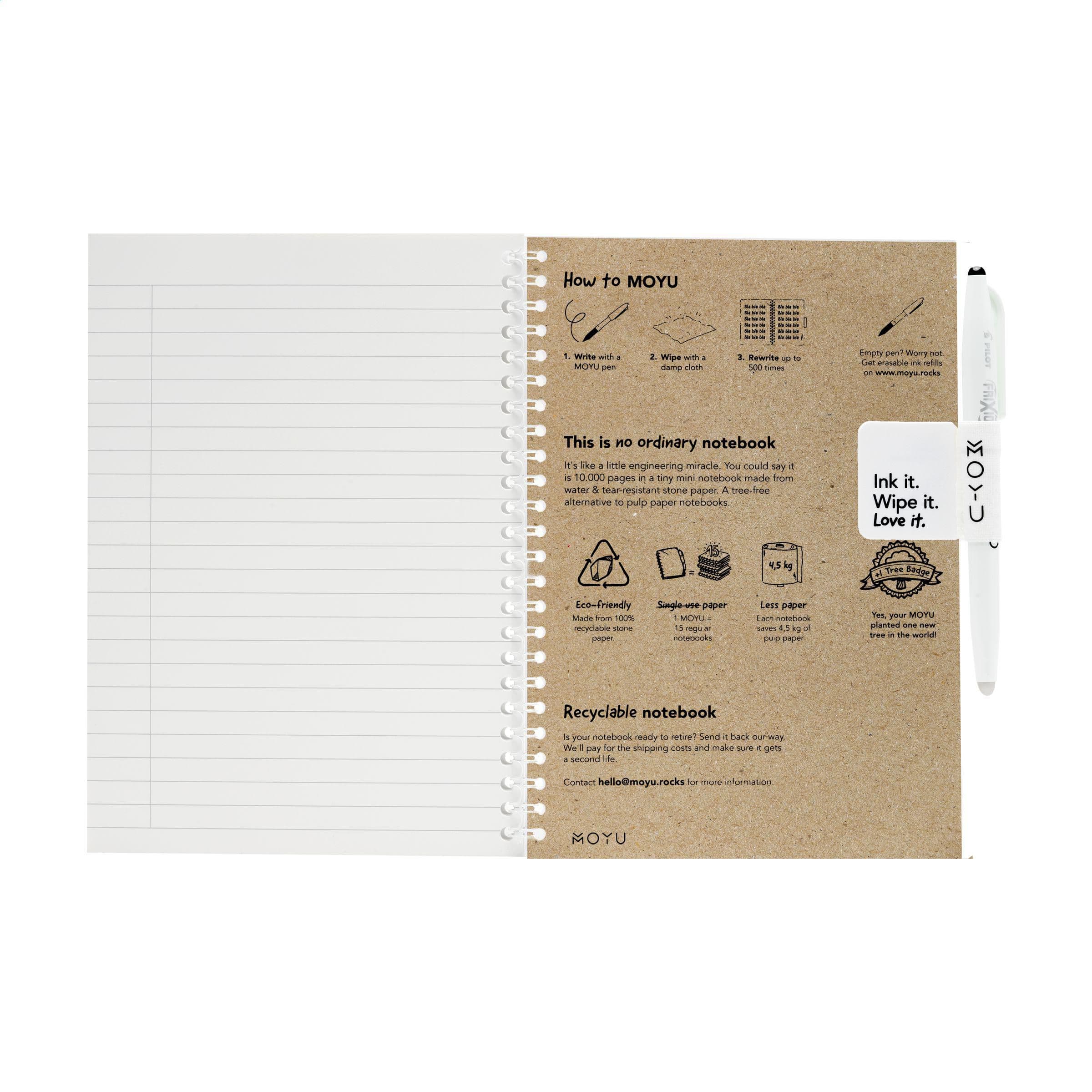 MOYU Erasable Stone Paper Notebook CraftCover 18 Seiten