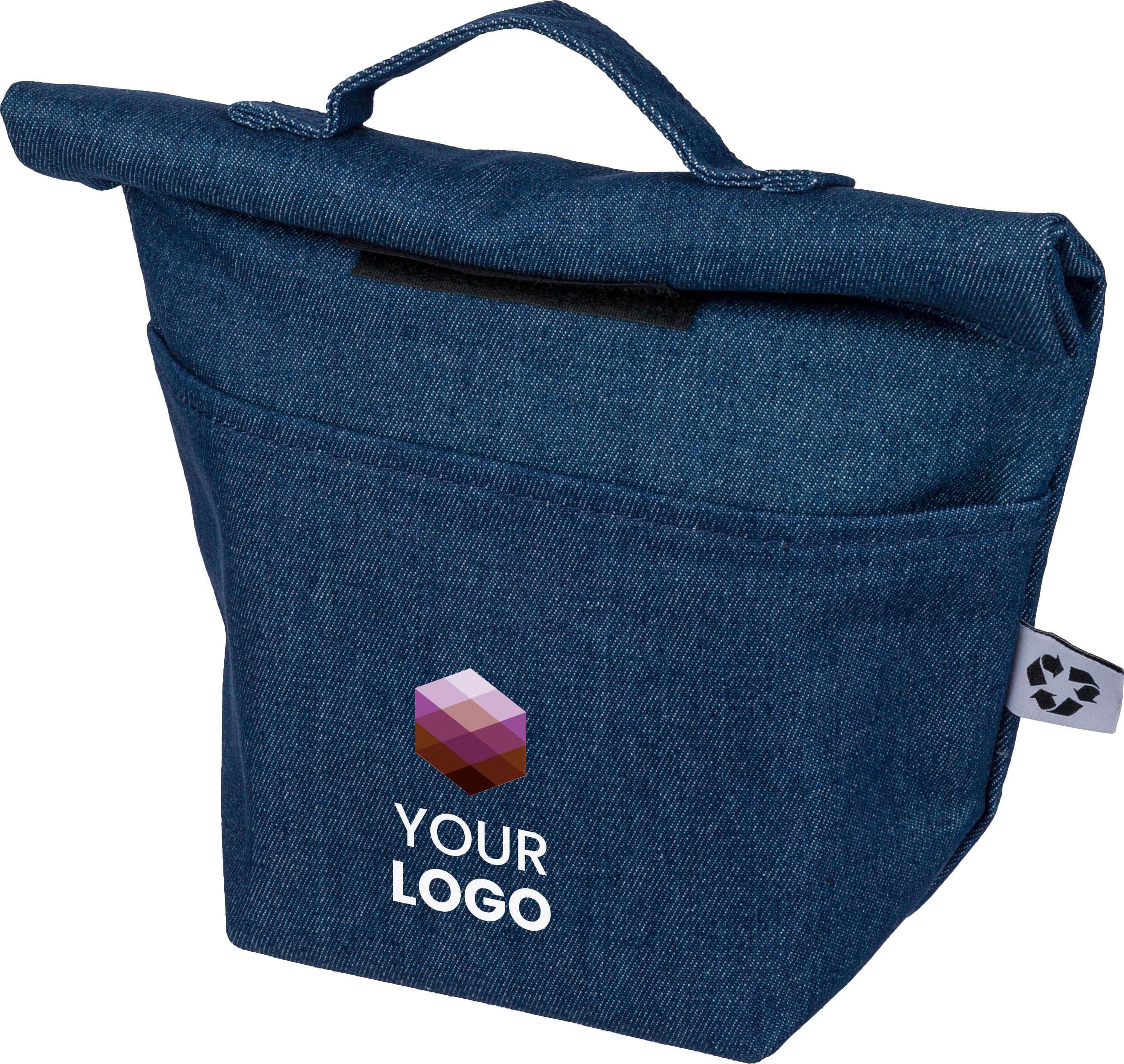 Recycelte Denim-Kühltasche mit Rollverschluss Mira
