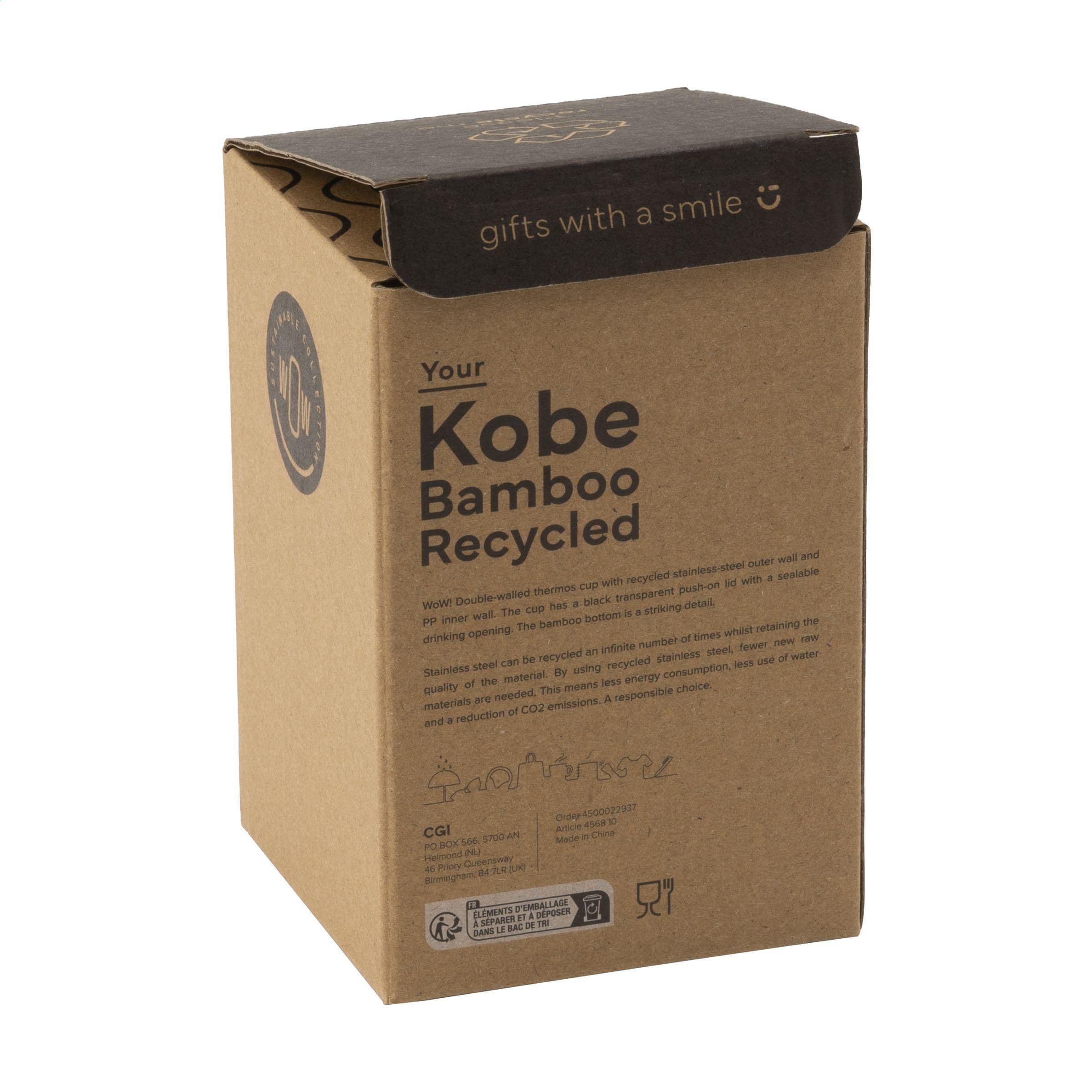 Kobe Bamboo RCS Recycled Steel 350 ml Kaffeebecher