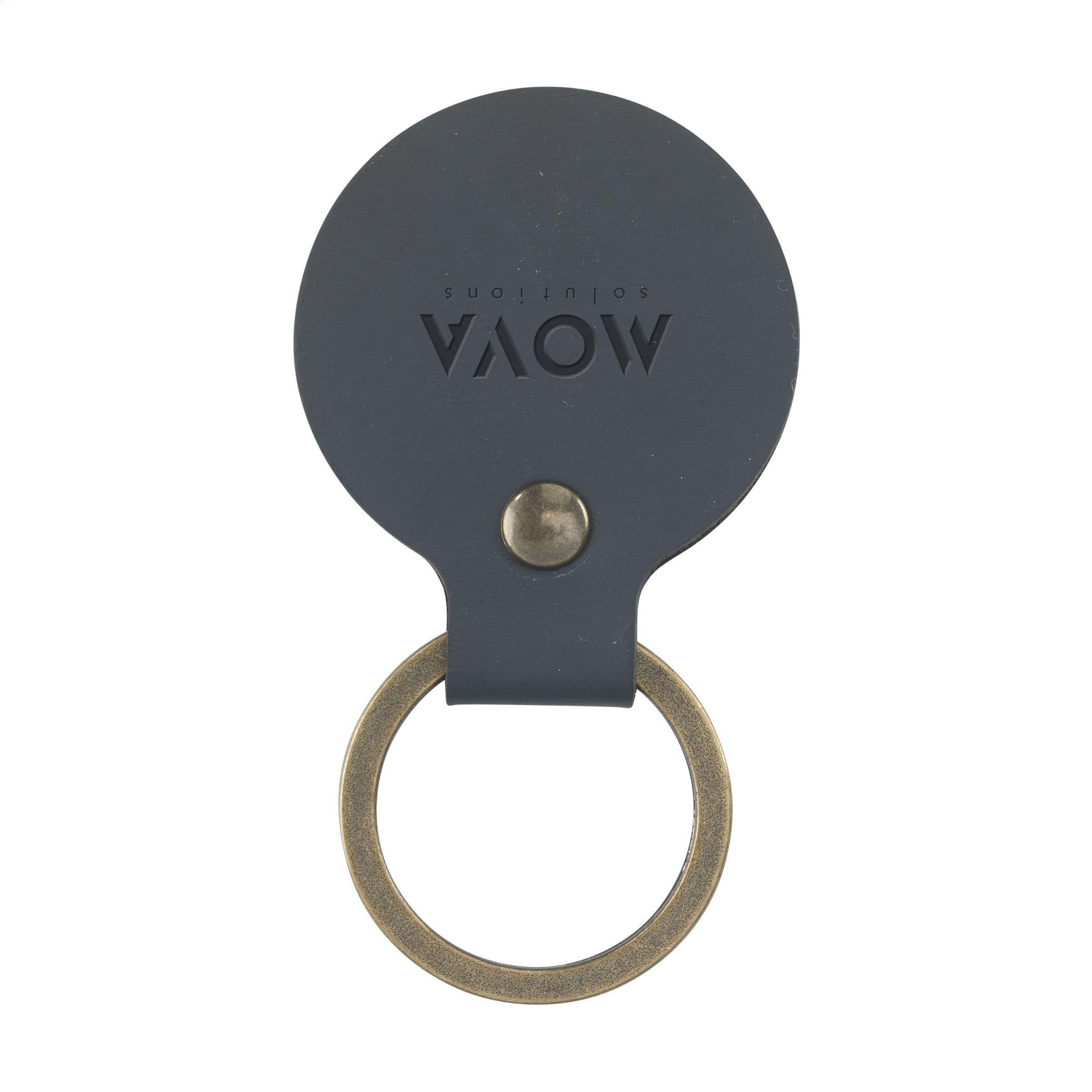 Recycled Leather Keyring Round Schlüsselanhänger