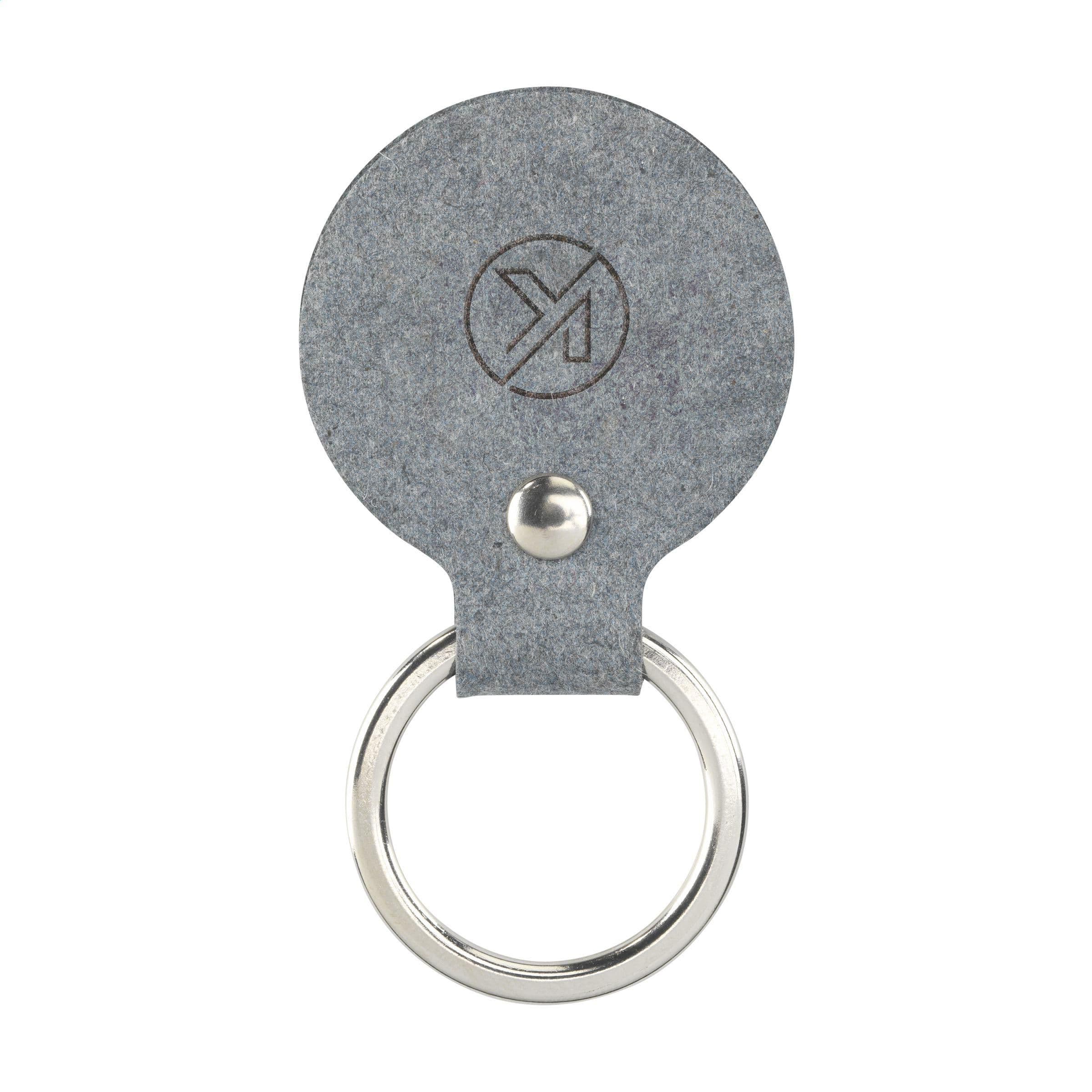 Recycled Denim Textile Keyring Round Schlüsselanhänger