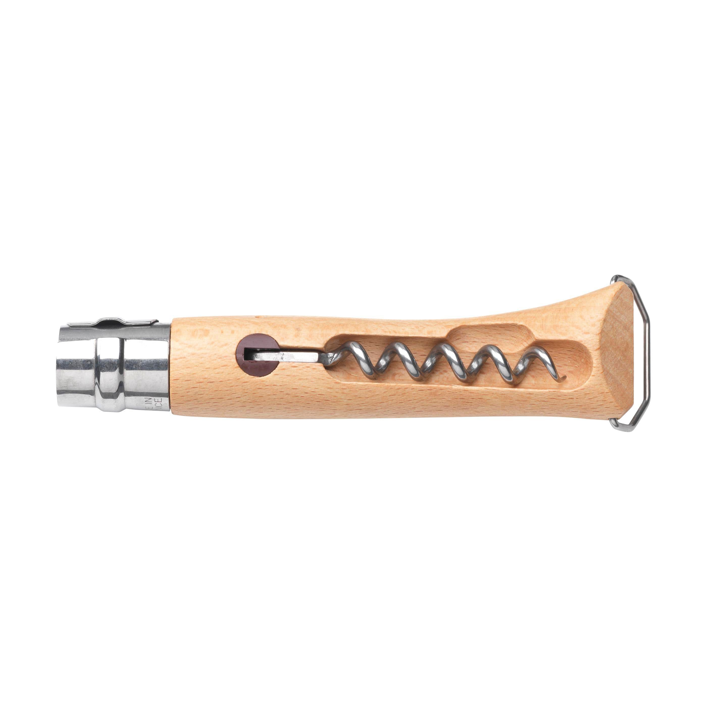Opinel No 10 Korkenzieher Flaschenöffner in einer Gürteletui