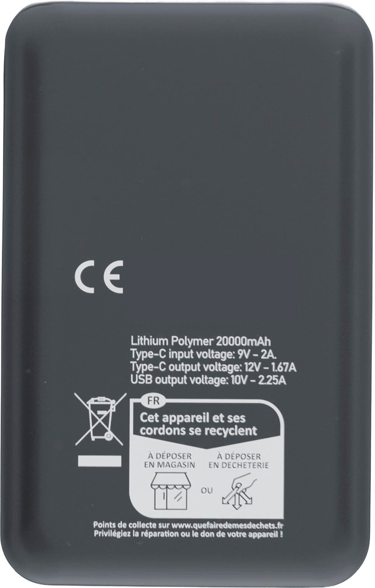 Recycelte ABS-Powerbank Rayen
