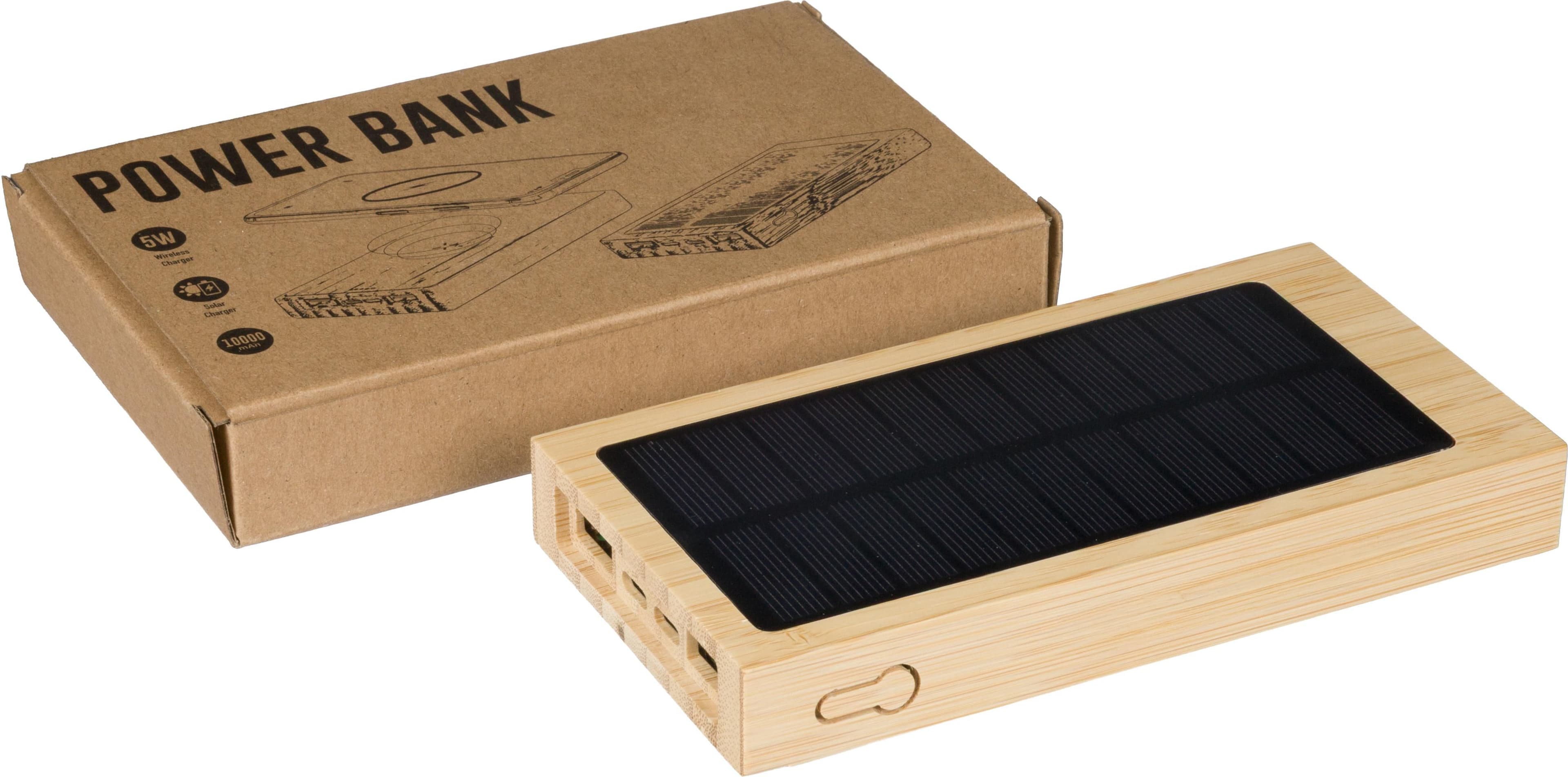 Powerbank Elz | Bambus | Solar | 10.000 mAh