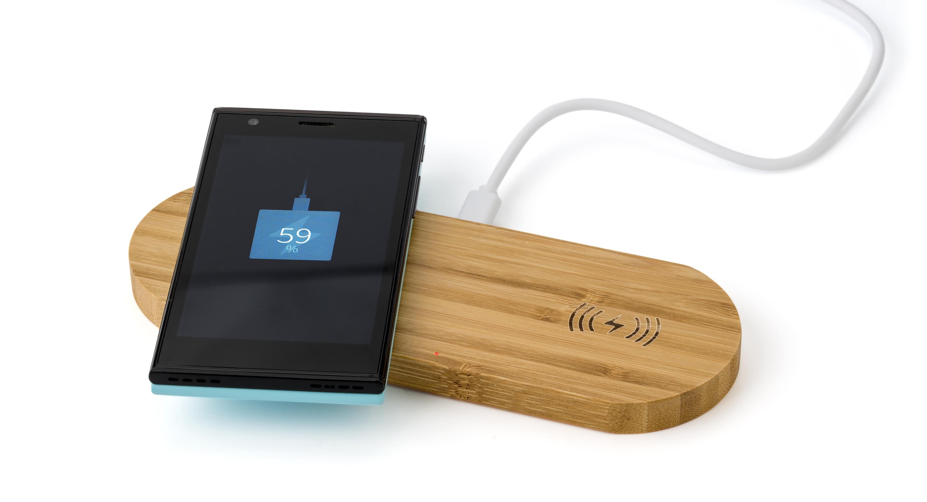 Wireless Ladepad aus Bambus Tatum